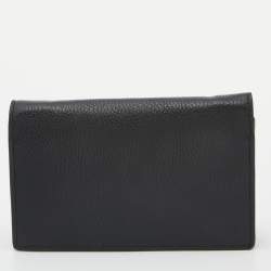 Gucci Black Leather Interlocking G Wallet On Chain