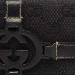 Gucci Black GG Canvas Interlocking G Continental Wallet
