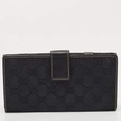 Gucci Black GG Canvas Interlocking G Continental Wallet