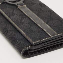 Gucci Black GG Canvas Interlocking G Continental Wallet