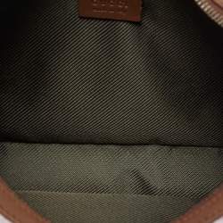 Pre Owned Gucci Brown/Lilac GG Canvas and Leather Clasps Hobo