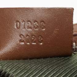 Pre Owned Gucci Brown/Lilac GG Canvas and Leather Clasps Hobo