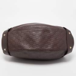 Pre Owned Gucci Dark Brown Guccissima Leather Pelham Shoulder Bag