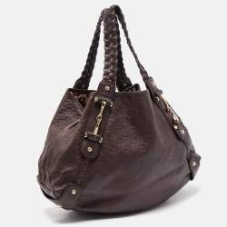 Pre Owned Gucci Dark Brown Guccissima Leather Pelham Shoulder Bag