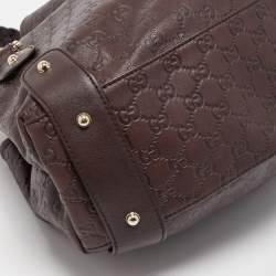 Pre Owned Gucci Dark Brown Guccissima Leather Pelham Shoulder Bag