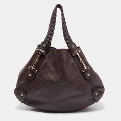 Pre Owned Gucci Dark Brown Guccissima Leather Pelham Shoulder Bag