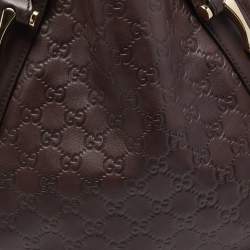 Pre Owned Gucci Dark Brown Guccissima Leather Pelham Shoulder Bag