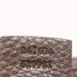Pre Owned Gucci Dark Brown Leather Web Horsebit Heritage Hobo