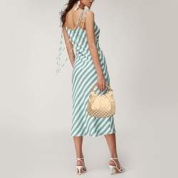 Pre Owned Gucci Beige GG Canvas and Leather Bamboo Handle Hobo