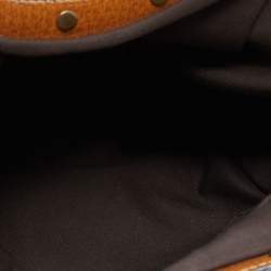 Pre Owned Gucci Beige GG Canvas and Leather Bamboo Handle Hobo