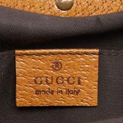 Pre Owned Gucci Beige GG Canvas and Leather Bamboo Handle Hobo