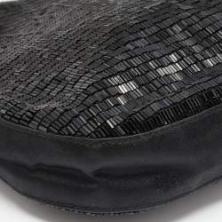 Pre Owned Gucci Black Satin and Beaded Hobo