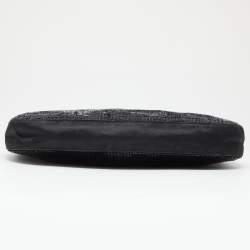 Pre Owned Gucci Black Satin and Beaded Hobo