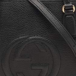 Gucci Black Leather Soho Top Handle Bag