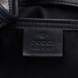 Pre Owned Gucci Grey/Black GG Crystal Canvas and Leather Large Bardot Joy Tote