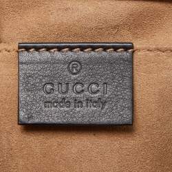 Pre Owned Gucci Black/Beige GG Supreme Canvas and Leather Small Padlock Shoulder Bag