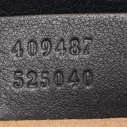 Pre Owned Gucci Black/Beige GG Supreme Canvas and Leather Small Padlock Shoulder Bag