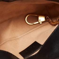 Pre Owned Gucci Black Matelassé Leather Super Mini GG Marmont Shoulder Bag