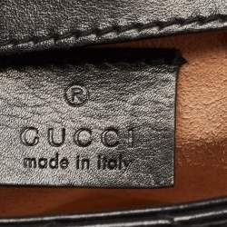 Pre Owned Gucci Black Matelassé Leather Super Mini GG Marmont Shoulder Bag