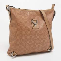 Pre Owned Gucci Beige GG Canvas and Leather Abbey Messenger bag