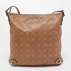 Pre Owned Gucci Beige GG Canvas and Leather Abbey Messenger bag