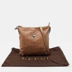 Pre Owned Gucci Beige GG Canvas and Leather Abbey Messenger bag