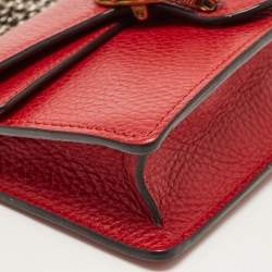 Gucci Red Leather Super Mini Dionysus Chain Bag