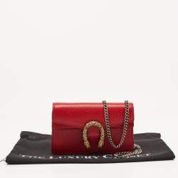 Gucci Red Leather Super Mini Dionysus Chain Bag