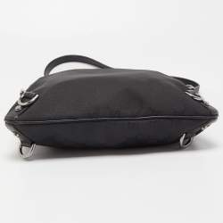 Pre Owned Gucci Black GG Canvas and Leather Abbey Messenger Bag