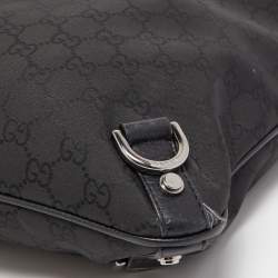 Pre Owned Gucci Black GG Canvas and Leather Abbey Messenger Bag