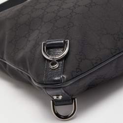 Pre Owned Gucci Black GG Canvas and Leather Abbey Messenger Bag