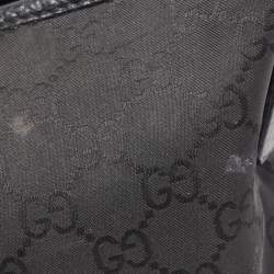 Pre Owned Gucci Black GG Canvas and Leather Abbey Messenger Bag