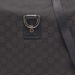 Pre Owned Gucci Black GG Canvas and Leather Abbey Messenger Bag