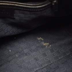 Pre Owned Gucci Black Leather Wood Flap Shoulder Bag