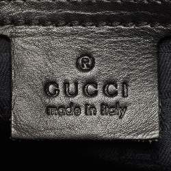Pre Owned Gucci Black Leather Wood Flap Shoulder Bag