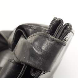 Pre Owned Gucci Black Leather Wood Flap Shoulder Bag