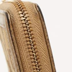 Gucci Beige GG Canvas and Leather Bamboo Tassel Zip Around Wallet