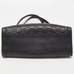 Pre Owned Gucci Black Guccissima Leather Small Padlock Shoulder Bag