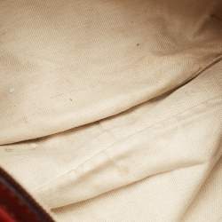 Pre Owned Gucci Red/Beige GG Canvas and Leather Medium Sukey Hobo