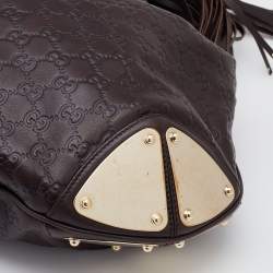 مملوكة مسبقًا حقيبة هوبو غوتشي أندي بابوسكا جلد غوتشيسيما بني داكن كبيرة