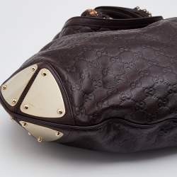 مملوكة مسبقًا حقيبة هوبو غوتشي أندي بابوسكا جلد غوتشيسيما بني داكن كبيرة