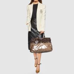 مملوكة مسبقًا Gucci Beige/Ebony GG Crystal Coated Canvas Large Babouska Heart Tote