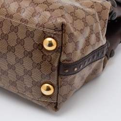 مملوكة مسبقًا Gucci Beige/Ebony GG Crystal Coated Canvas Large Babouska Heart Tote