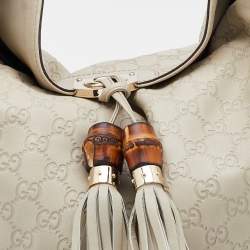 Pre Owned Gucci Cream Guccissima Leather Medium Babouska Indy Hobo