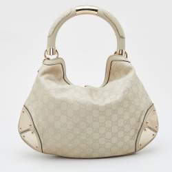 Pre Owned Gucci Cream Guccissima Leather Medium Babouska Indy Hobo