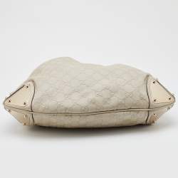 Pre Owned Gucci Cream Guccissima Leather Medium Babouska Indy Hobo