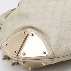 Pre Owned Gucci Cream Guccissima Leather Medium Babouska Indy Hobo