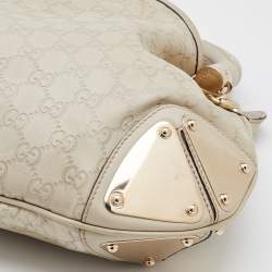 Pre Owned Gucci Cream Guccissima Leather Medium Babouska Indy Hobo