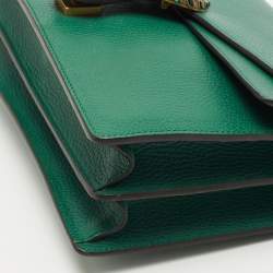 Pre Owned Gucci Green Leather Medium Dionysus Shoulder Bag