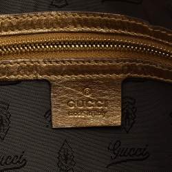 مملوكة مسبقًا Gucci Metallic Gold Patent Leather Large Hysteria Clutch